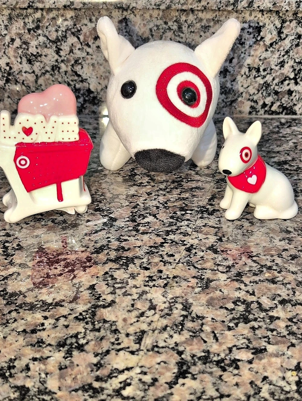 Target Spritz Valentine's Day Ceramic Cart and Bullseye Dog Figurine & Stuffie